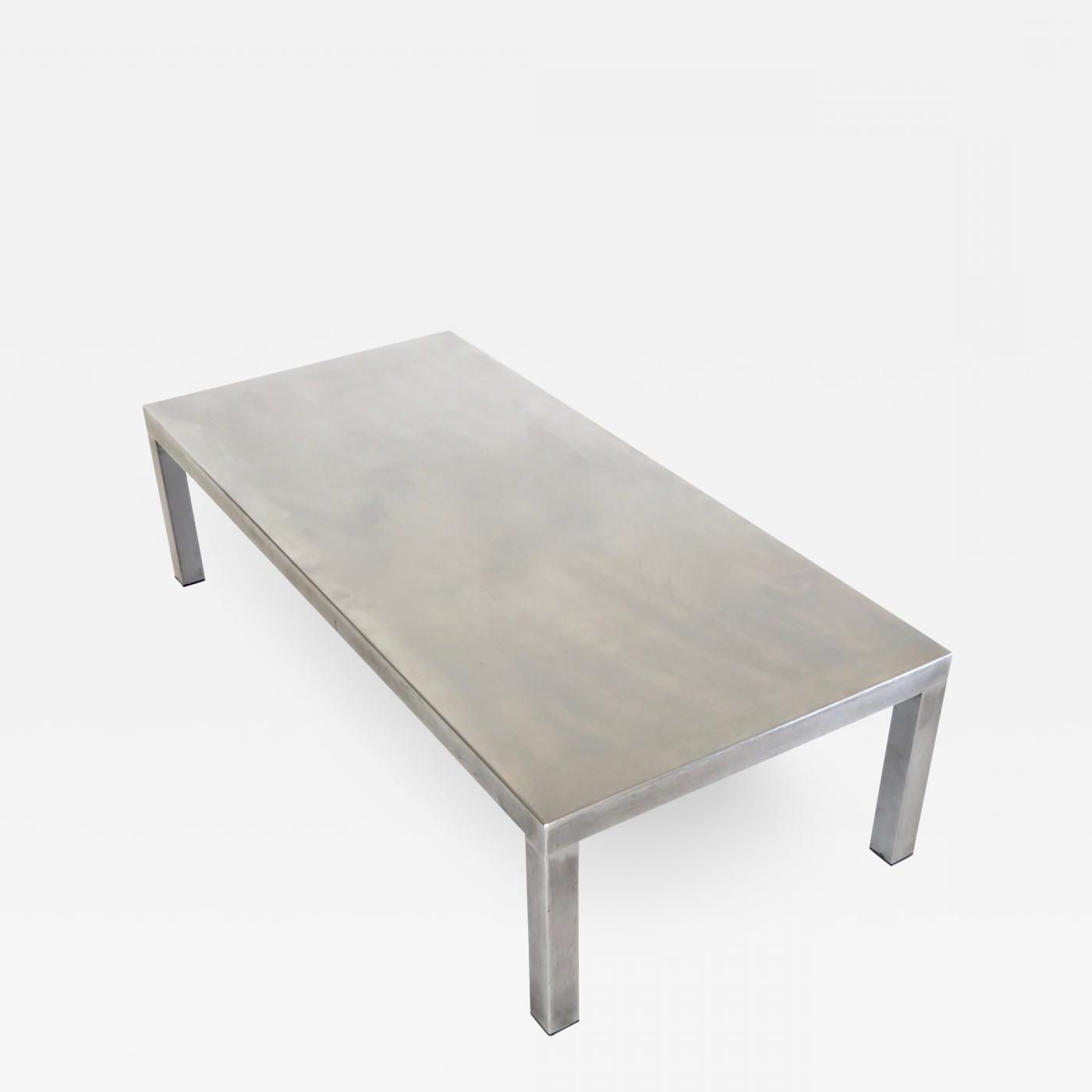 Well Liked Brushed Stainless Steel Coffee Tables With Maria Pergay – Maria Pergay Created With Marina Varenne Brushed Stainless  Steel Coffee Table (View 9 of 20)