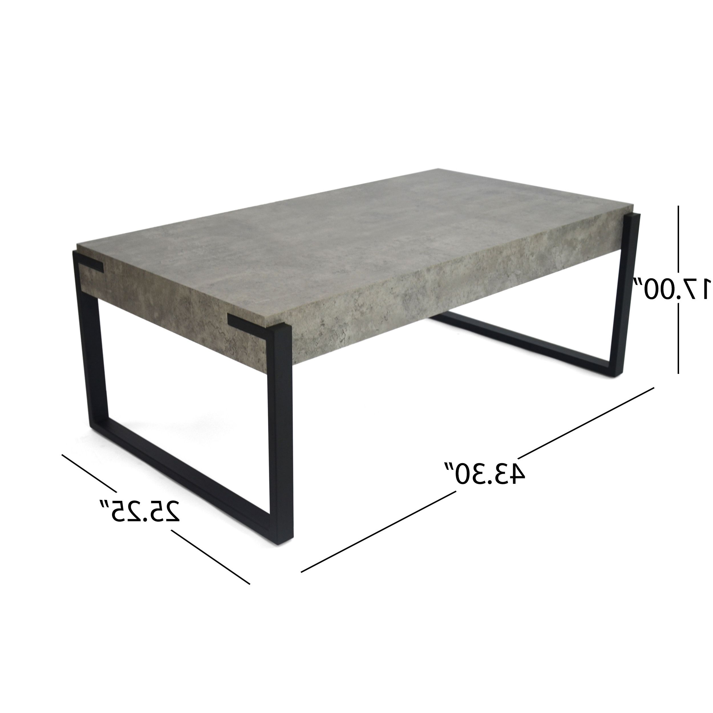 Well Liked Faux Wood Coffee Tables Pertaining To Gdf Studio Ashford Modern Faux Wood Coffee Table, Light Concrete And Matte  Black – Walmart (View 18 of 20)