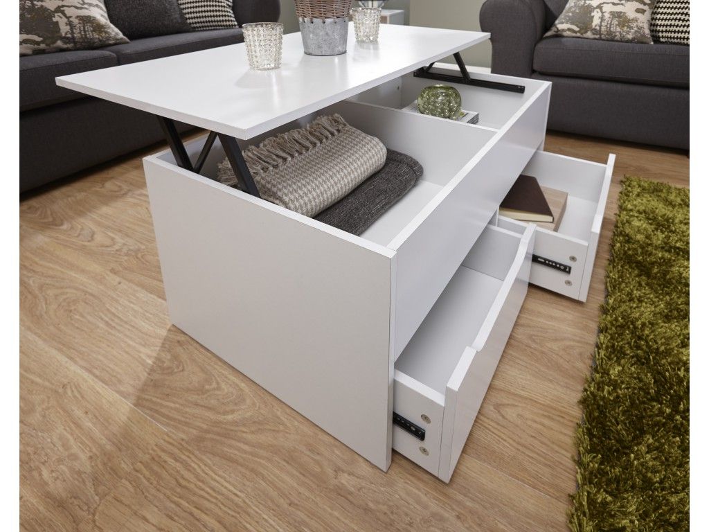 White Ultimate Lift Up Top Storage Drawers Coffee Table For Most Current White Storage Coffee Tables (View 4 of 20)