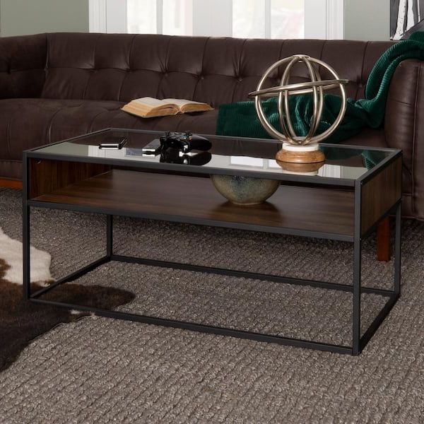 Widely Used Glass Open Shelf Coffee Tables For Walker Edison Furniture Company 40 In (View 12 of 20)