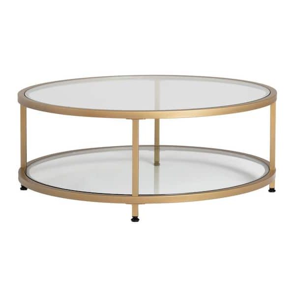 Widely Used Modern 2 Tier Coffee Tables Coffee Tables For Studio Designs Home Camber 38 In. Wide Gold 15 In (View 13 of 20)