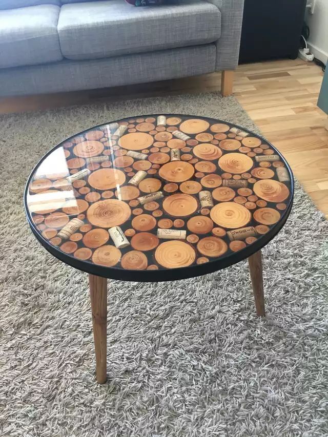 Widely Used Resin Coffee Tables Within Wood And Cork Resin Coffee Table With An Old Iron Plate For Base (View 17 of 20)
