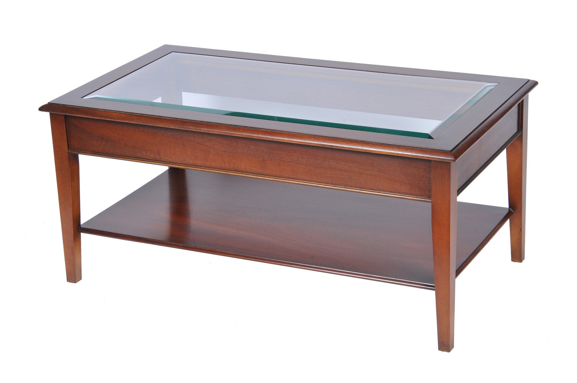 Widely Used Smooth Top Coffee Tables Intended For Bradley Mahogany 875 Glass Top Coffee Table – Tr Hayes Furniture Bath (View 10 of 20)