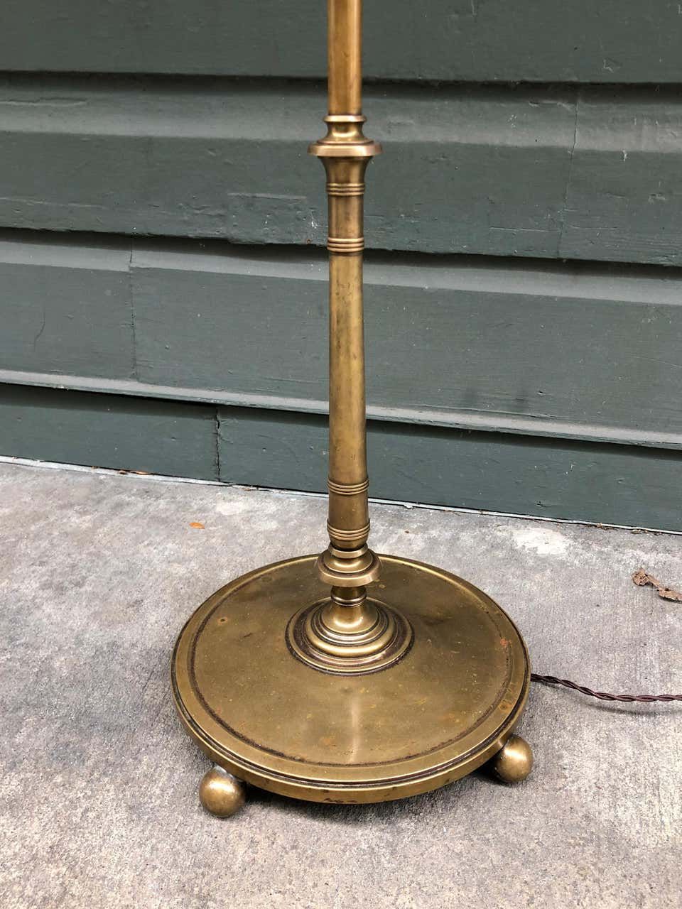 1930s Brass Adjustable Goose Neck Floor Lamp | David Skinner Antiques For Antique Brass Floor Lamps (View 5 of 20)