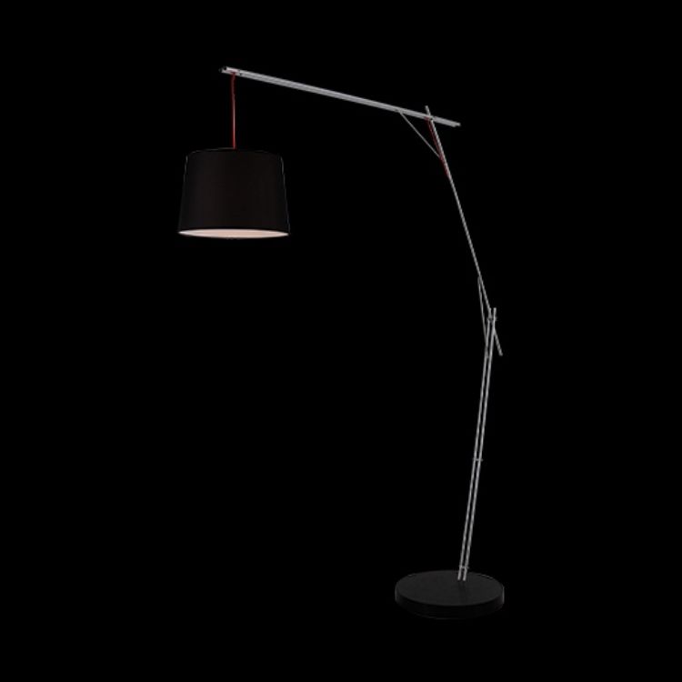 230v 60w E27 Cantilever Floor Lamp With Foot Switch Black Shade – K (View 13 of 20)