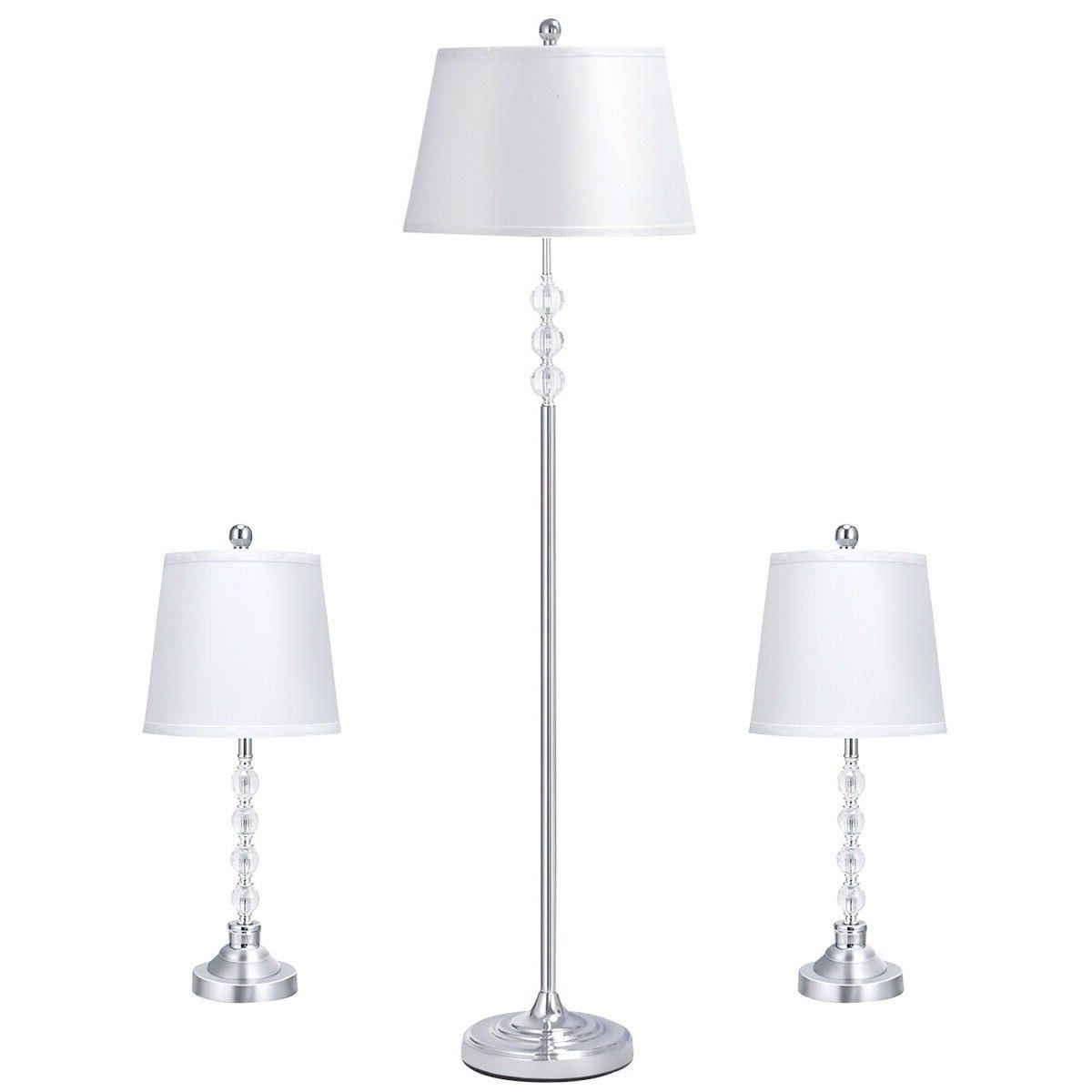 3 Piece Floor Lamp And Table Lamps Set – Floor Lamp: 15" X  (View 1 of 20)