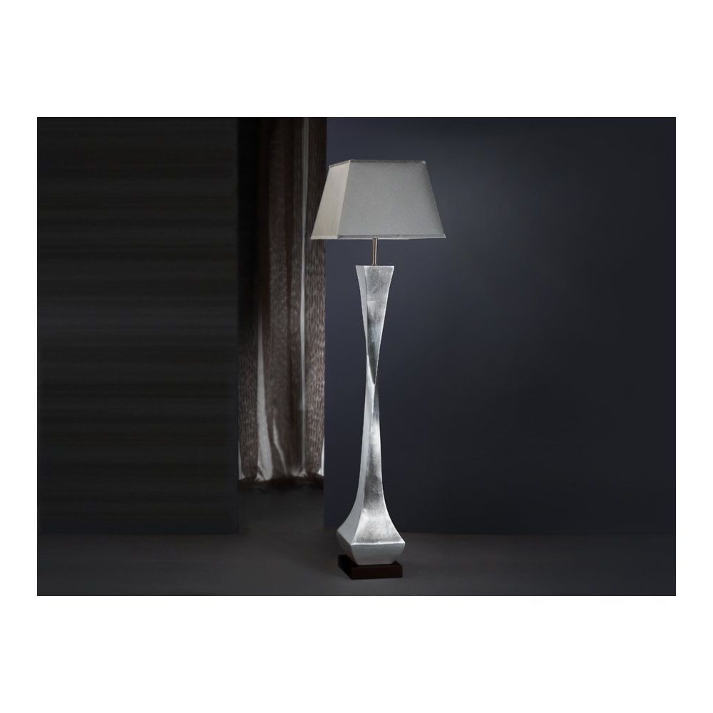 661543 Deco 1 Light Floor Lamp Silver Throughout Silver Metal Floor Lamps (View 12 of 20)