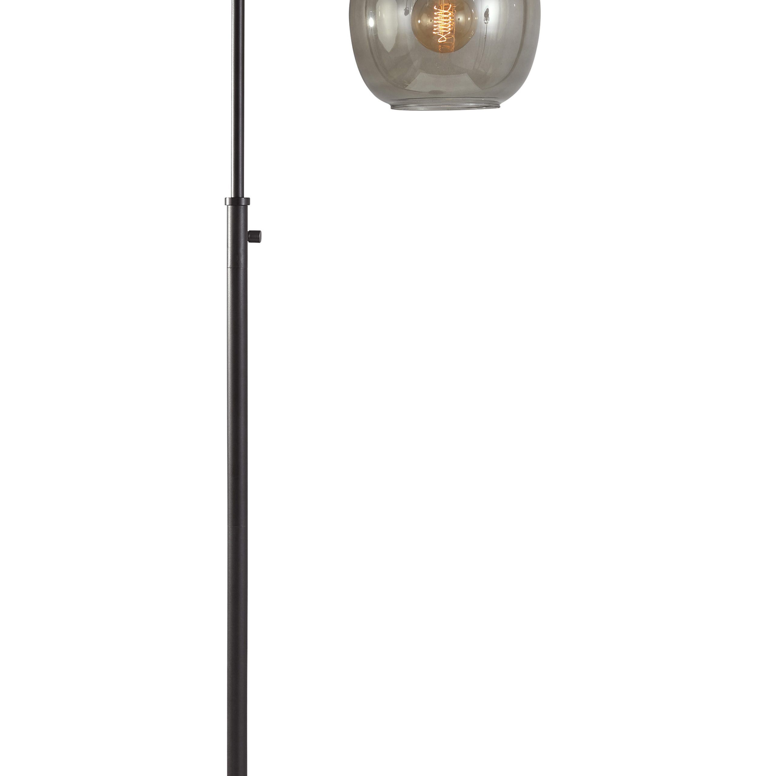 Adesso Ashton Floor Lamp Matte Black Smoked Glass – Walmart Within Matte Black Floor Lamps (Gallery 20 of 20)