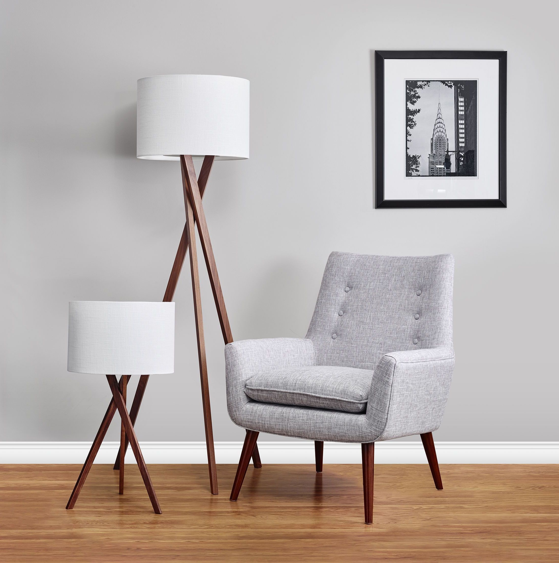 Adesso Brooklyn Floor Lamp (walnut) – Ad 3227 15 | Modern Furniture Canada Within Walnut Floor Lamps (View 12 of 20)
