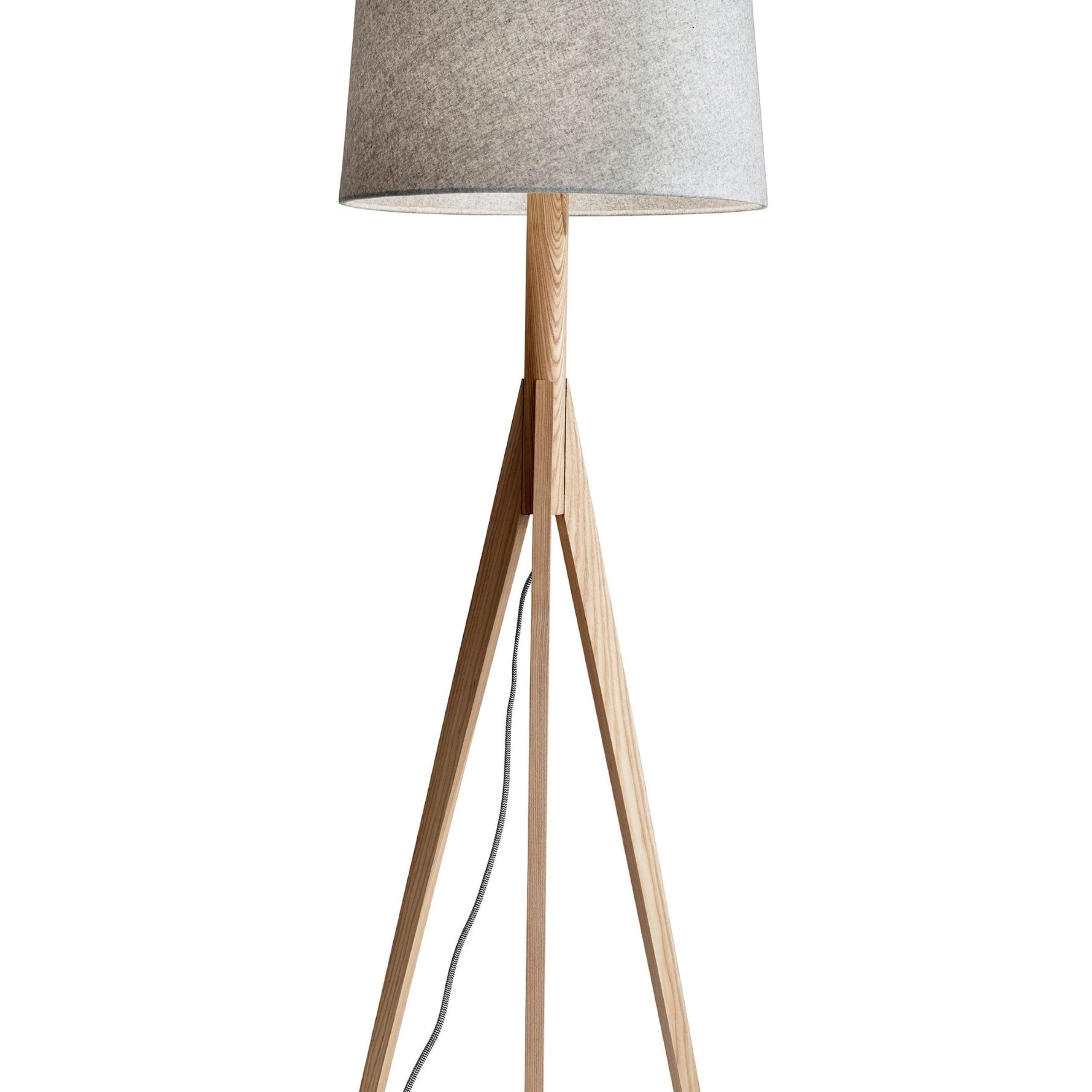 Adesso Eden 59 In Walnut Rubberwood Floor Lamp In The Floor Lamps  Department At Lowes Throughout Rubberwood Floor Lamps (View 5 of 20)