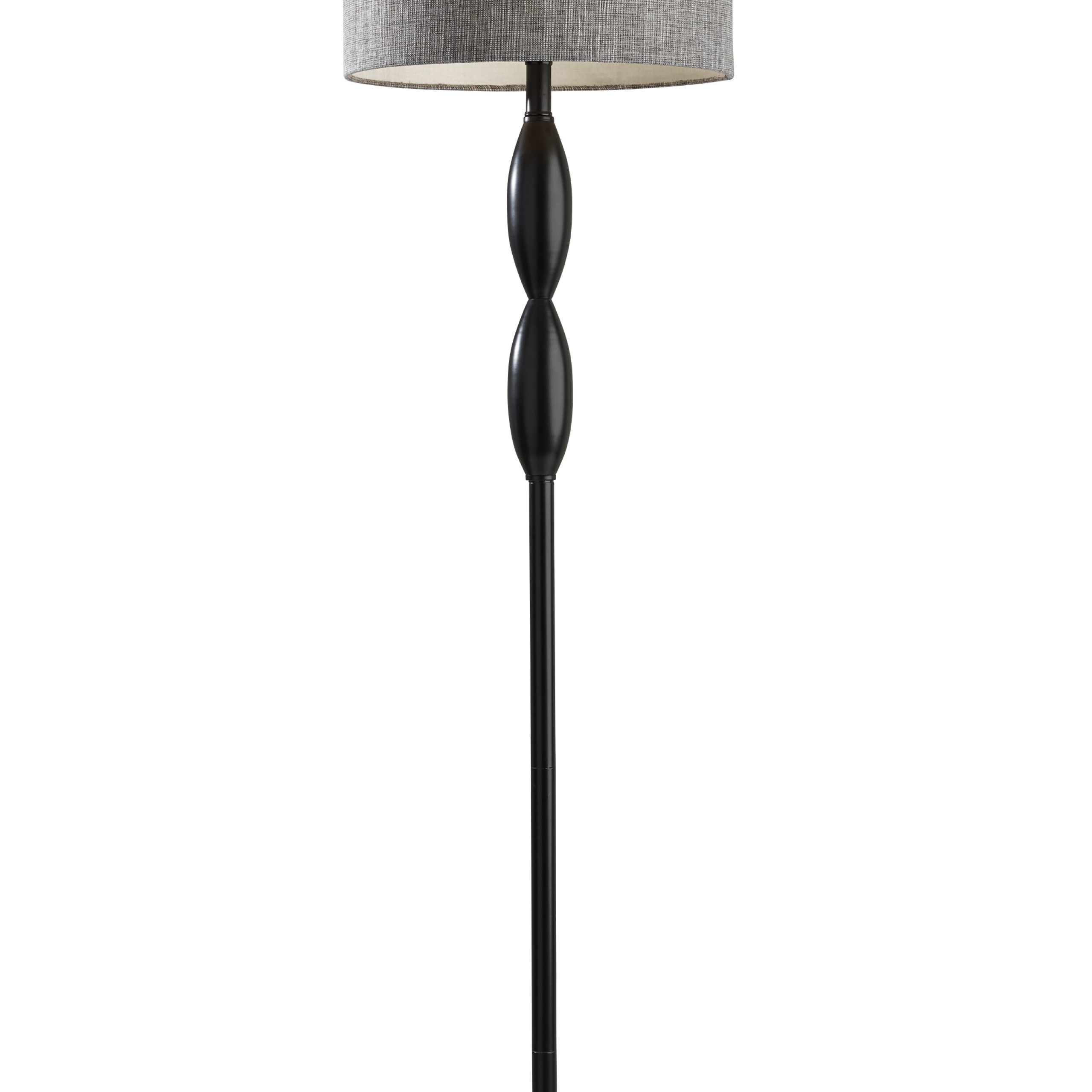 Adesso Lance Floor Lamp Black, Dark Grey And White Textured Fabric Shade –  Walmart Throughout Grey Textured Floor Lamps (View 5 of 20)