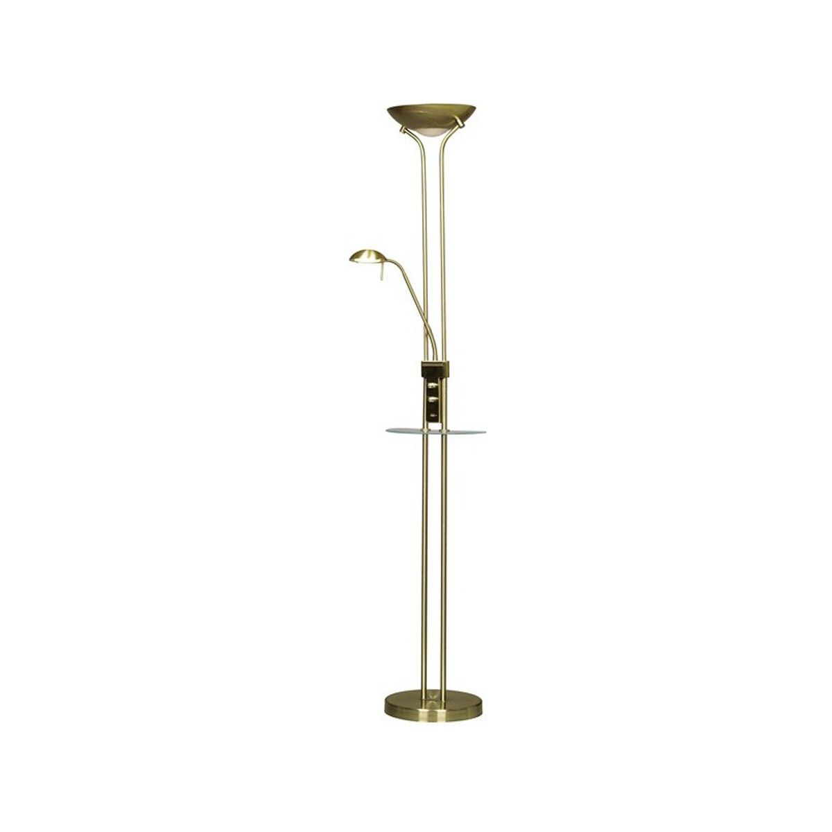 Alari Led Floor Lamp Antique Brass – Usb – Cristalrecord Spain For Floor Lamps With Usb (Gallery 20 of 20)
