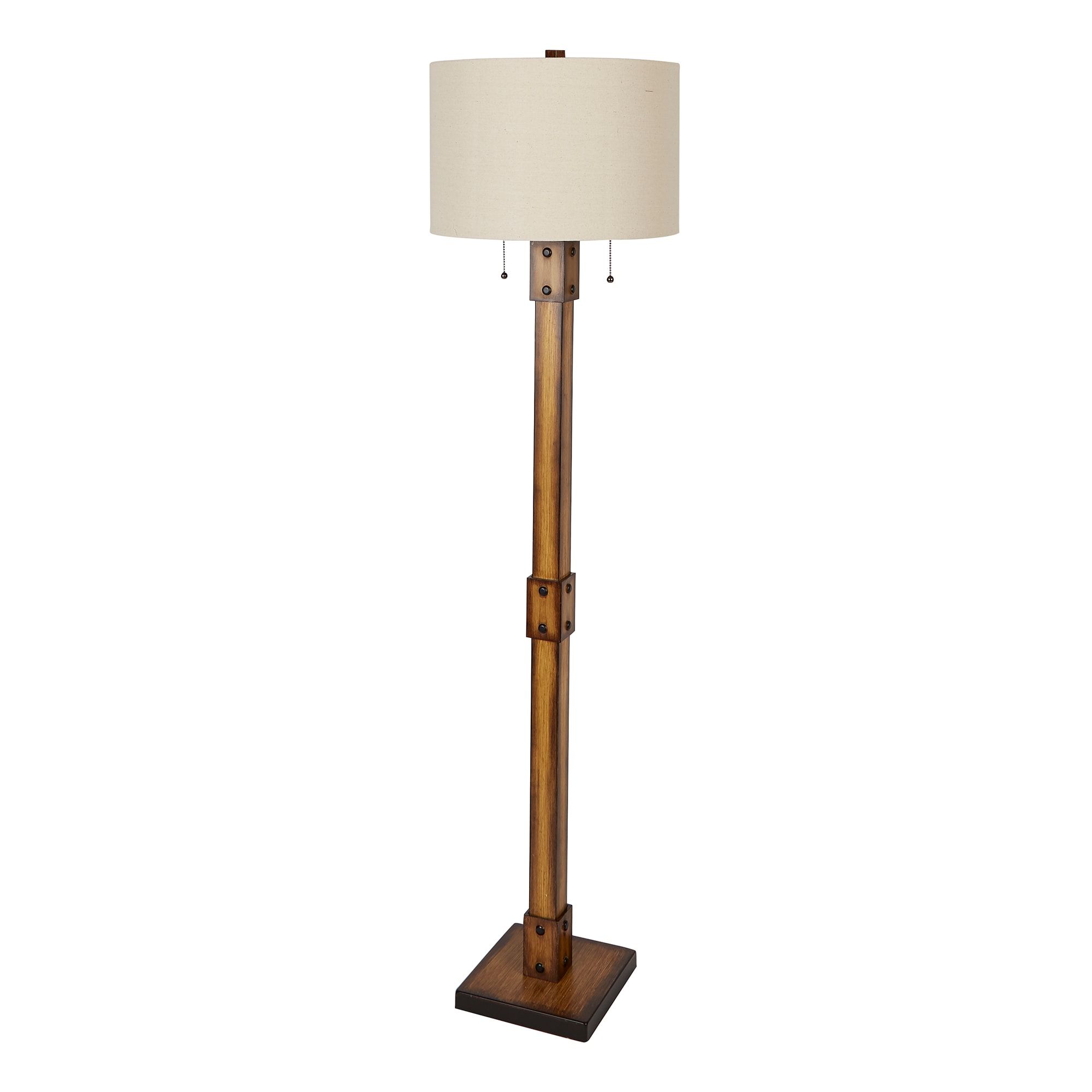 Allen + Roth 61 In Faux Wood Shaded Floor Lamp In The Floor Lamps  Department At Lowes Throughout 61 Inch Floor Lamps (View 5 of 20)