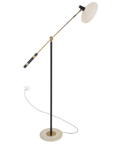 Aluminum And Brass Floor Lamp With Marble Base, 1950s | Intondo Inside Marble Base Floor Lamps (View 3 of 20)