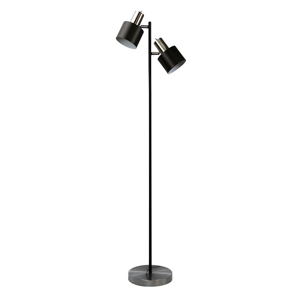Ari 2 Light Floor Lamp Brushed Chrome – Sl98787/2bc Inside 2 Light Floor Lamps (Gallery 20 of 20)