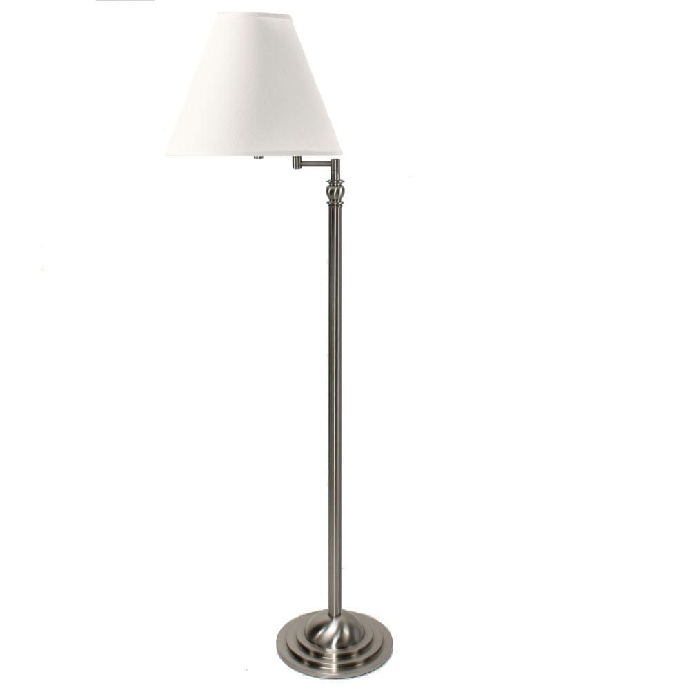 Art Deco Swing Arm Floor Lamp – Brushed Nickel | With Brushed Nickel Floor Lamps (View 12 of 20)