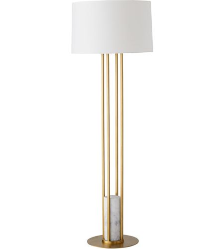 Arteriors 79803 694 Candice 70 Inch 150.00 Watt Antique Brass And White  Marble Floor Lamp Portable Light Throughout 70 Inch Floor Lamps (Gallery 19 of 20)