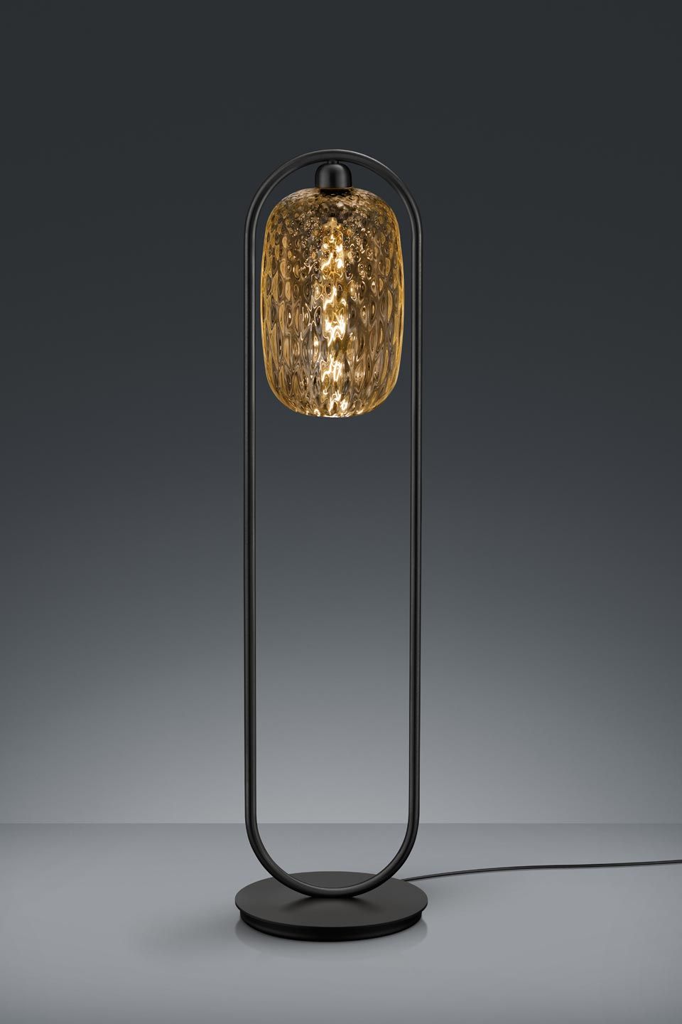 Black Floor Lamp And Amber Carved Glass, Exists In Clear Glass And Golden  Metal: Baulmann Leuchten Luxury Lightings Made In Germany – Réf (View 9 of 20)