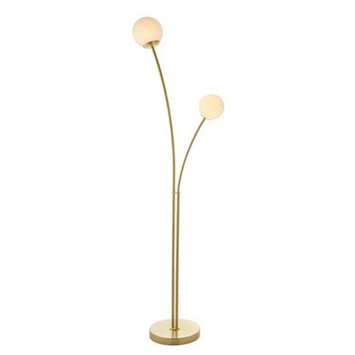 Bloom Satin Brass Finish Two Light Floor Lamp 92219 | The Lighting  Superstore Pertaining To Satin Brass Floor Lamps (View 11 of 20)