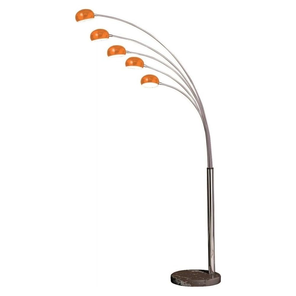 Buy 5 Light Metal And Orange Arched Floor Lamp From Fusion Living With Orange Floor Lamps (View 13 of 20)