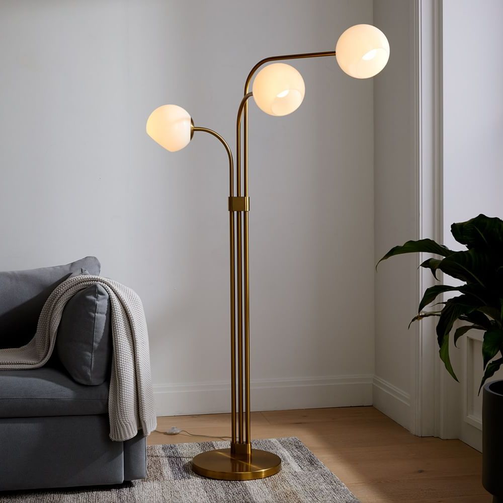 Buy Online Staggered Glass 3 Light Adjustable Floor Lamp Now | West Elm  Kuwait Pertaining To 3 Light Floor Lamps (View 1 of 20)