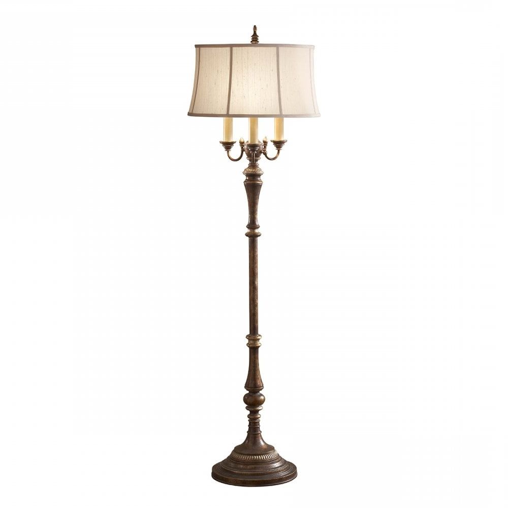 Candelabra Floor Lamp In Crackle Brown With Shade | Lighting Company Intended For Traditional Floor Lamps (View 4 of 20)
