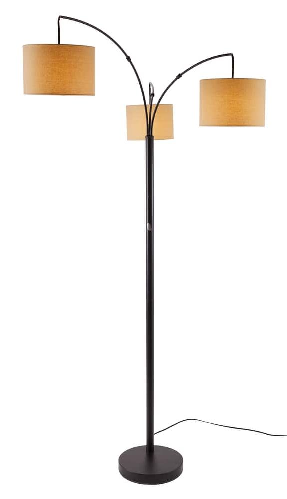 Canvas Burlap Fabric Shade Floor Lamp, 82 In, Bronze | Canadian Tire For 82 Inch Floor Lamps (View 14 of 20)