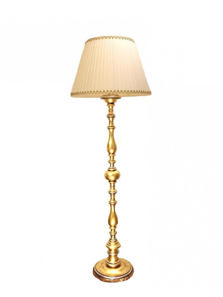 Classic Floor Lamp In Gold Silver Leaf Wood 1 Light Dbs 110 / Pt Within Gold Floor Lamps (View 4 of 20)