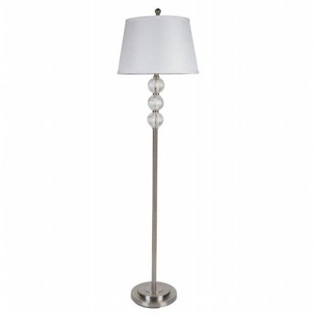 Cling Glass Floor Lamp – Satin Nickel – 62.5in (View 14 of 20)