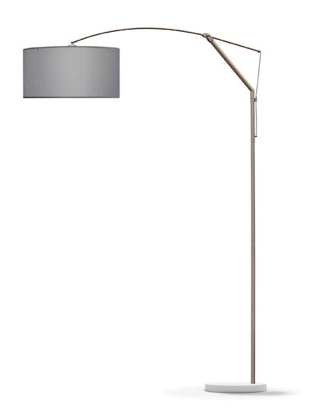 Crane Cantilever Commercial Floor Lamp Brushed Nickel | Seascape Lamps Intended For Brushed Steel Floor Lamps (View 15 of 20)
