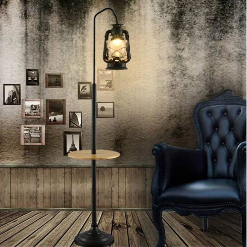 Creative Cafe Kerosene Lamp American Simple Bedroom Old Lantern European  Retro Vintage Floor Lamp Wf5061008 – Floor Lamps – Aliexpress With Regard To Lantern Floor Lamps (Gallery 20 of 20)
