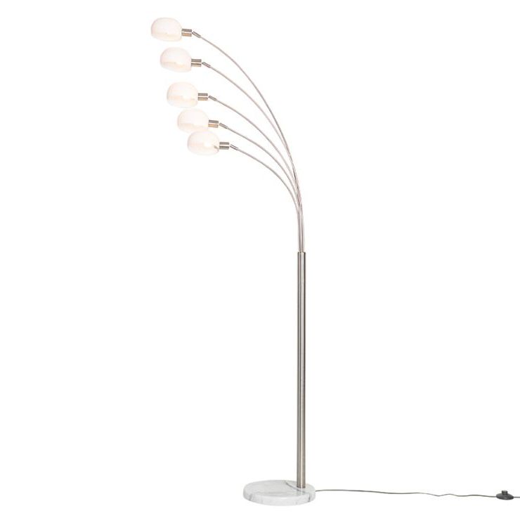 Design Floor Lamp Steel With Opal Glass 5 Light – Sixties Marmo |  Lampandlight For 5 Light Floor Lamps (Gallery 19 of 20)