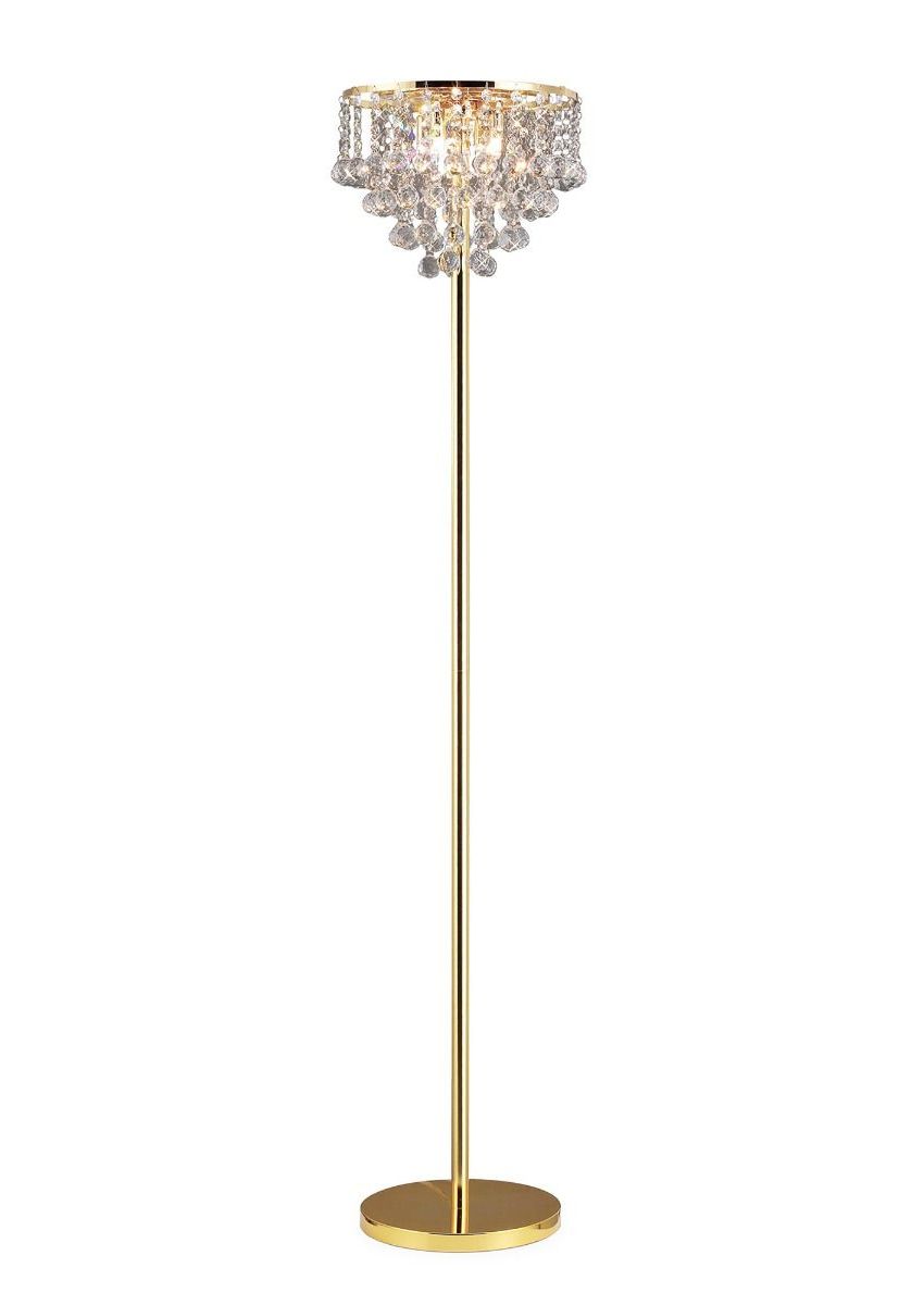 Diyas Il30032 Atla Floor Lamp 4 Light French Gold/crystal | Kes Lighti Within Wide Crystal Floor Lamps (View 5 of 20)
