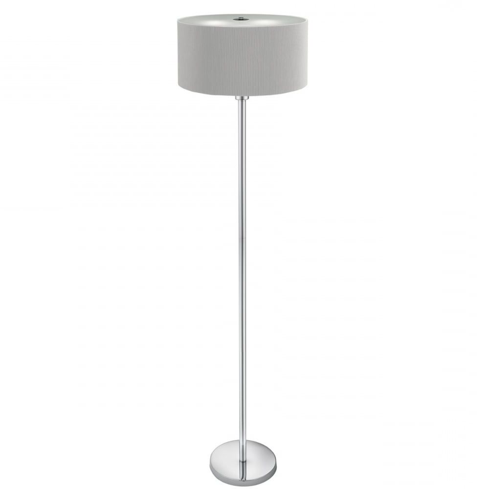 Drum Pleat Floor Lamp With Silver Grey Shade And Glass Diffuser 5663 3si –  Lighting From The Home Lighting Centre Uk Regarding Grey Shade Floor Lamps (View 3 of 20)