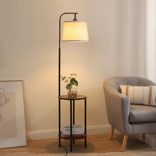 End Table Floor Lamp Combo | Wayfair Inside Floor Lamps With 2 Tier Table (View 4 of 20)