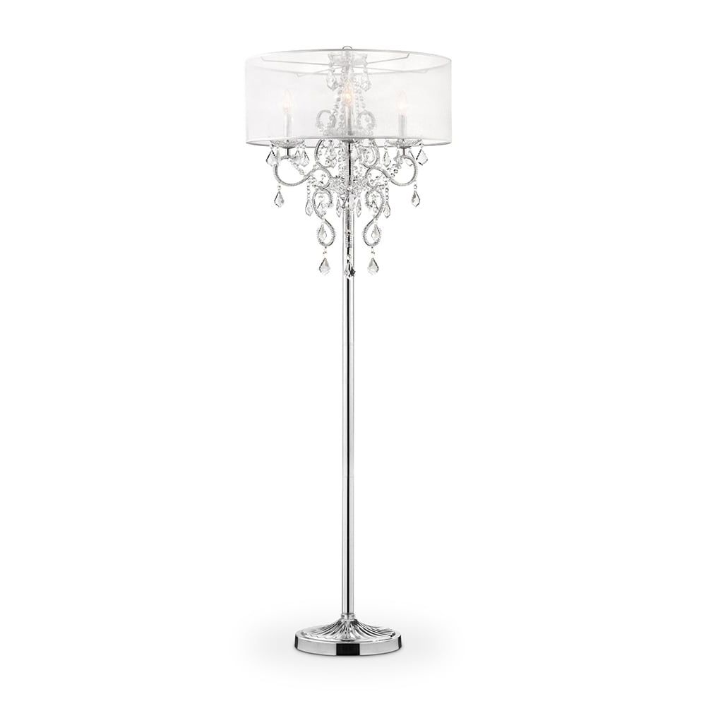 Evangelia Crystal Floor Lamp, 63 Inches High – Overstock – 14767751 For Wide Crystal Floor Lamps (View 14 of 20)