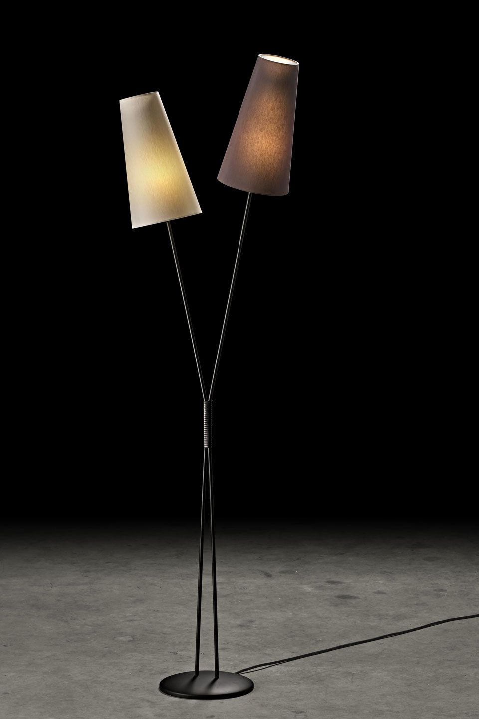 Fifties Floor Lamp 2 Lights Brass Finish | Holtkötter | Luminaire Allemand  Haut De Gamme – Réf. 22070191 For 2 Light Floor Lamps (Gallery 19 of 20)