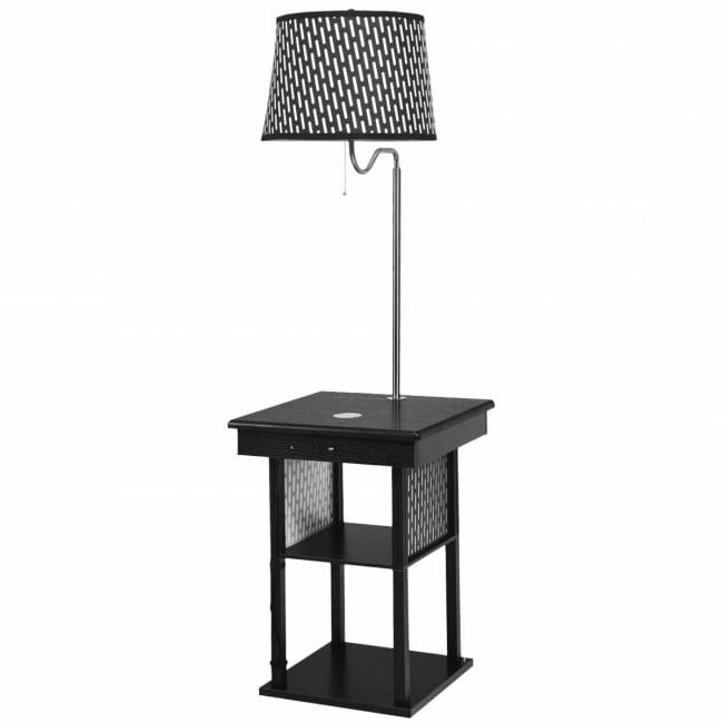 Floor Lamp Bedside Desk With Usb Charging Ports Shelves – 17.5" X  (View 13 of 20)