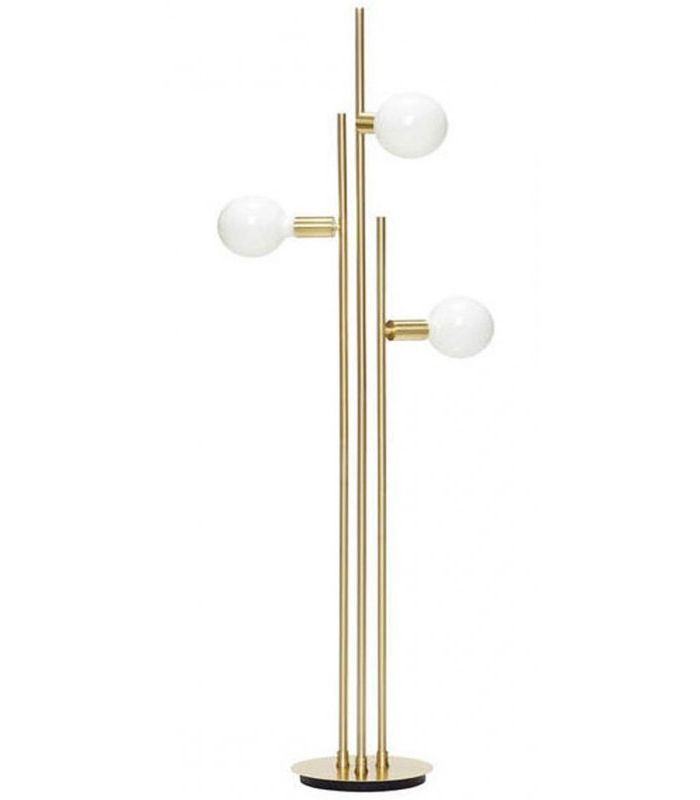 Floor Lamp Gold Brass + 3 Glass Globes For 3 Piece Set Floor Lamps (View 13 of 20)