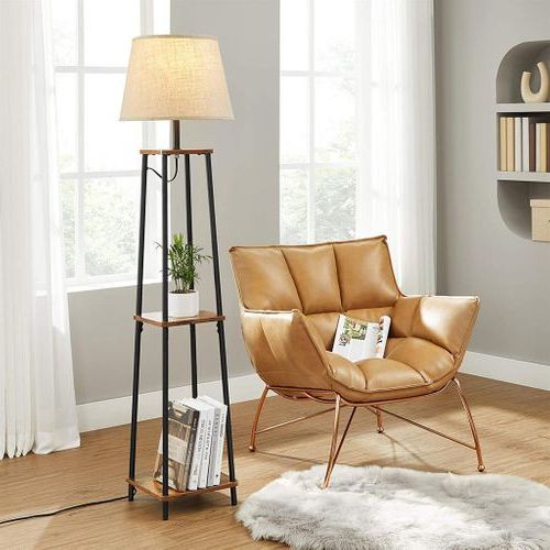Floor Lamp With 2 Shelves | Home Furniture | Vasaglesongmics For Brown Floor Lamps (View 17 of 20)
