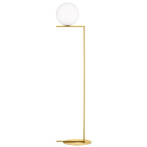 Flos Floor Lamp Ic F2 (brushed Brass – Blown Glass And Metal) –  Myareadesign (View 8 of 20)