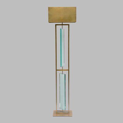 Fontana Arte Style Brass And Clear Glass Floor Lamps, Set Of 2 En Vente Sur  Pamono Within Clear Glass Floor Lamps (View 2 of 20)