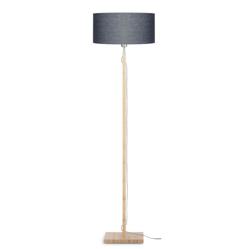 Fuji Bamboo Standing Lamp And Eco Friendly Linen Lampshade (natural, Dark  Grey) Inside Charcoal Grey Floor Lamps (View 10 of 20)