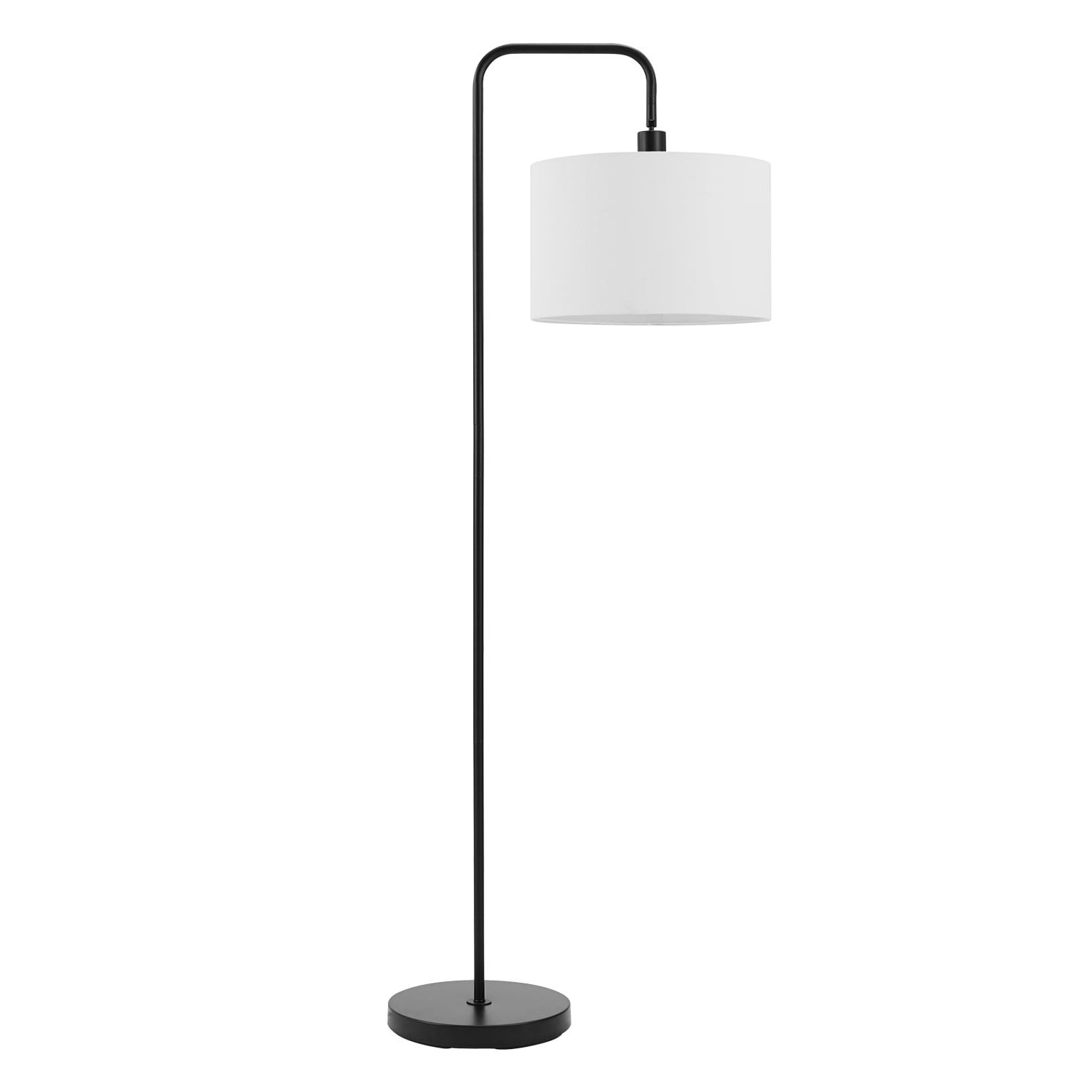 Globe Electric Barden 58" Matte Black Floor Lamp With White Linen Shade,  67065 – Walmart Throughout Matte Black Floor Lamps (View 2 of 20)