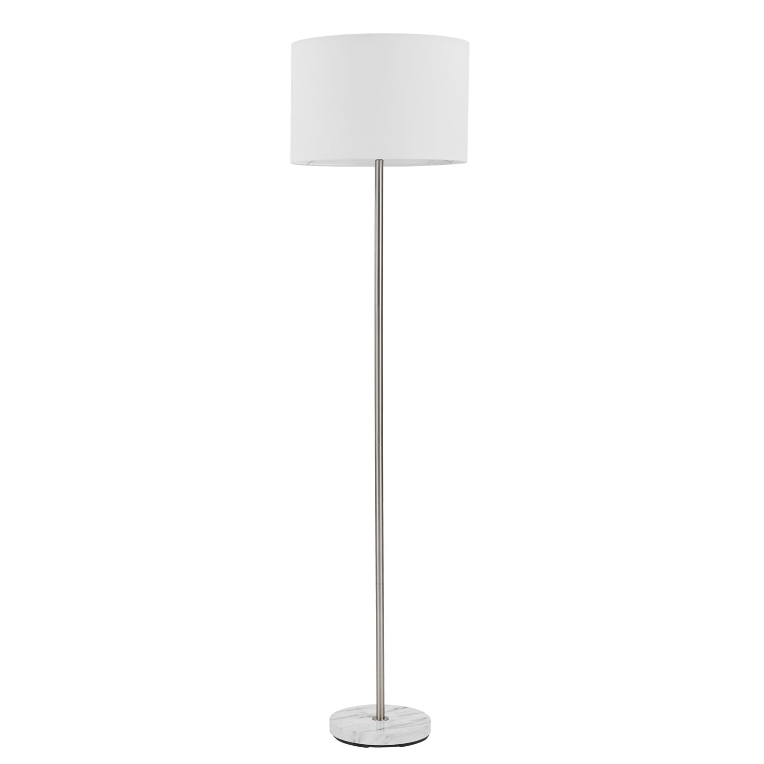 Globe Electric Versailles 60" Brushed Nickel Floor Lamp With Faux Marble  Accent, 67036 – Walmart Intended For Brushed Nickel Floor Lamps (View 4 of 20)