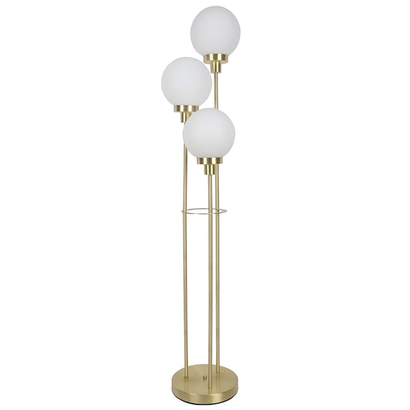 Gold 3 Light Metal Floor Lamp, 60" | At Home | The Home Decor & Holiday  Superstore With Globe Floor Lamps (View 10 of 20)