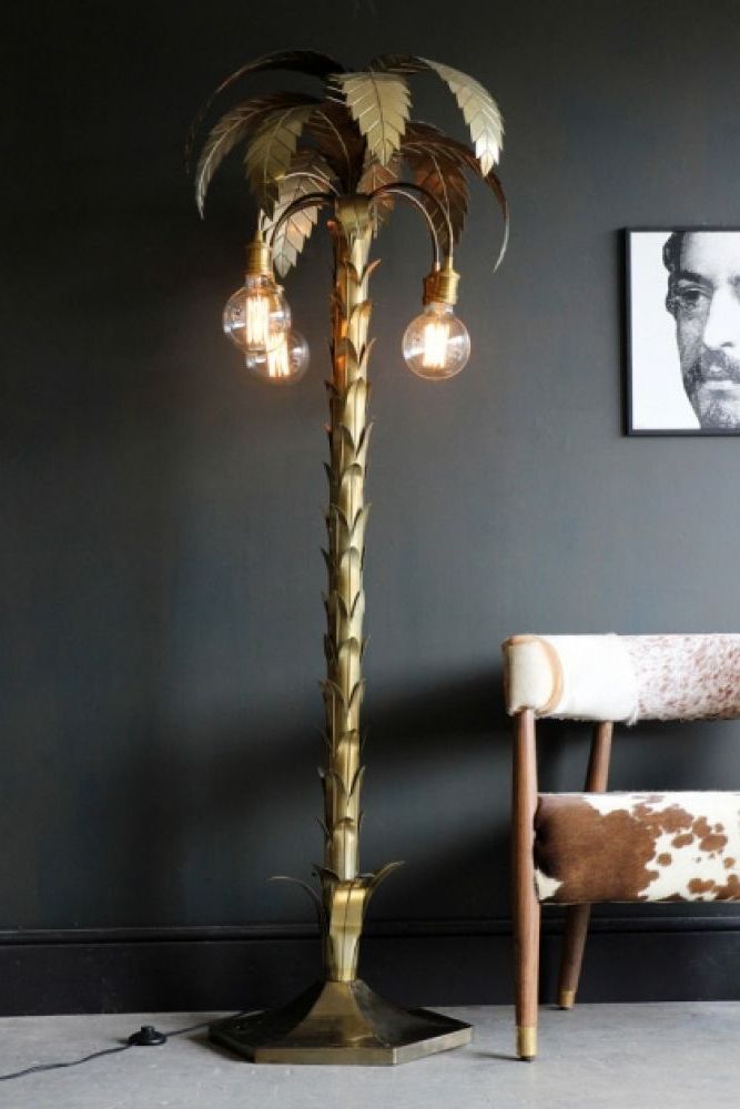Gold Palm Leaf Tree Floor Lamp | Large Gold Tree Lamp | Rockett St George With Gold Floor Lamps (View 13 of 20)