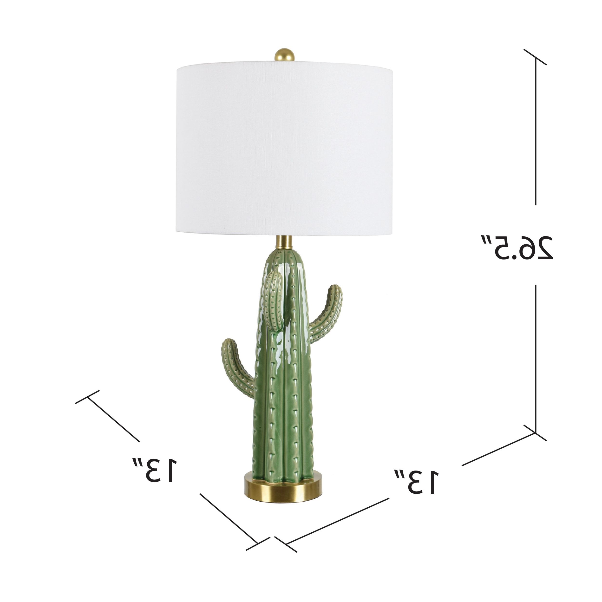 Green Cactus 26"h Table Lamp – 13 X 13 X  (View 7 of 20)