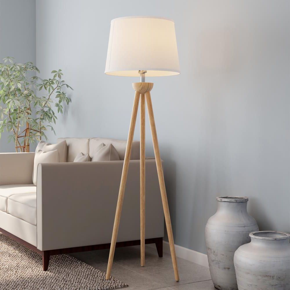 Hastings Home Tripod Floor Lamp With Oak Wood Base 58 In Natural Oak Tripod  Floor Lamp In The Floor Lamps Department At Lowes For Wood Tripod Floor Lamps (View 17 of 20)