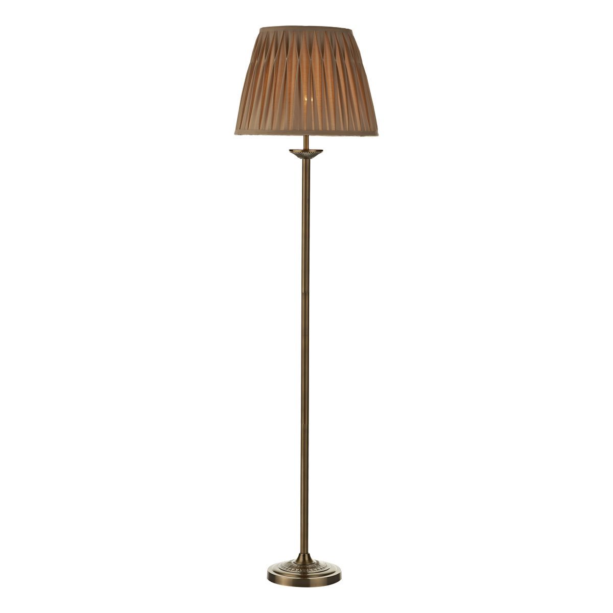 Hatton Floor Lamp Antique Brass Complete With Shade Intended For Antique Brass Floor Lamps (View 10 of 20)